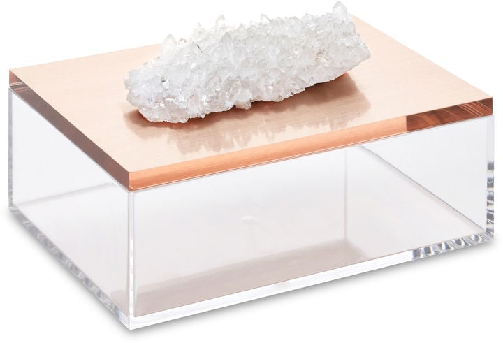 Mapleton Drive Large Acrylic Box With Quartz, Rose Gold ($145)