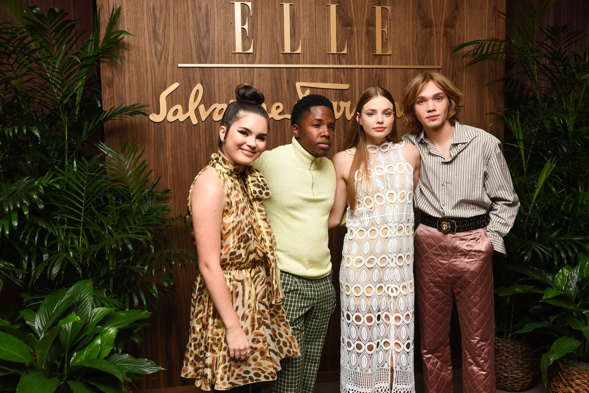 LOS ANGELES, CALIFORNIA - OCTOBER 11: Landry Bender, Denny Love, Kristine Froseth and Charlie Plummer attend ELLE x Ferragamo Hollywood Rising Party at Sunset Tower on October 11, 2019 in Los Angeles, California. (Photo by Presley Ann/FilmMagic)