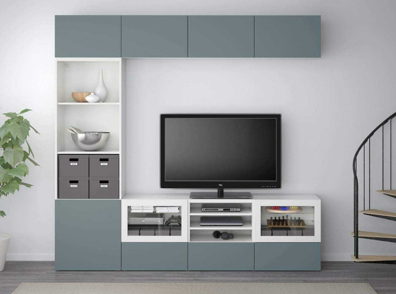 Best TV Storage Combination With Glass Doors Small Spaces Big