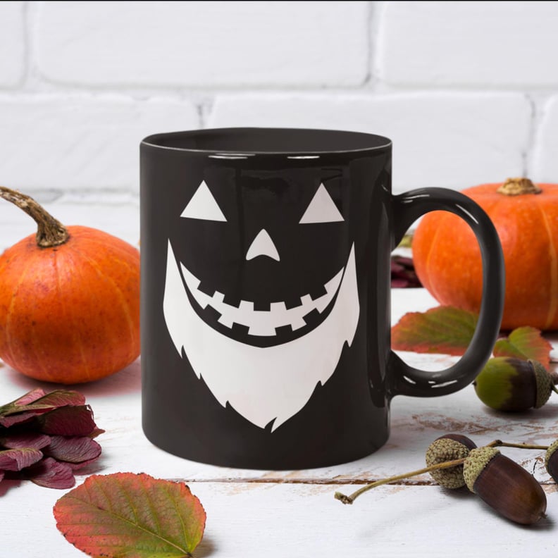 Pumpkin Face Beard Halloween Mug