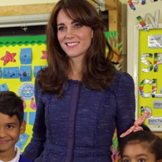 Kate Middleton's Blue Suit in Place2Be Video