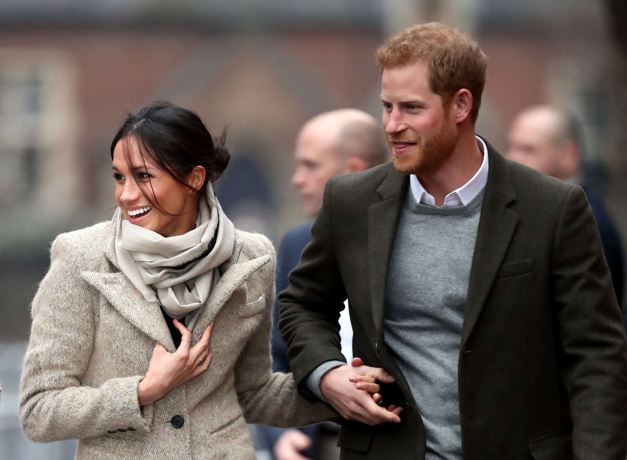 LONDON, ENGLAND - JANUARY 09:  Prince Harry (R) and his fiancee Meghan Markle visit Reprezent 107.3FM on January 9, 2018 in London, England. The Reprezent training programme was established in Peckham in 2008, in response to the alarming rise in knife crime, to help young people develop and socialise through radio.  (Photo by Chris Jackson/Getty Images)