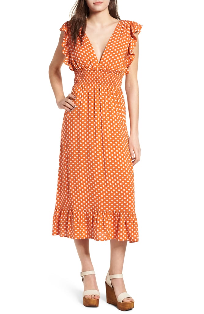 BP. Ruffle Trim Midi Dress