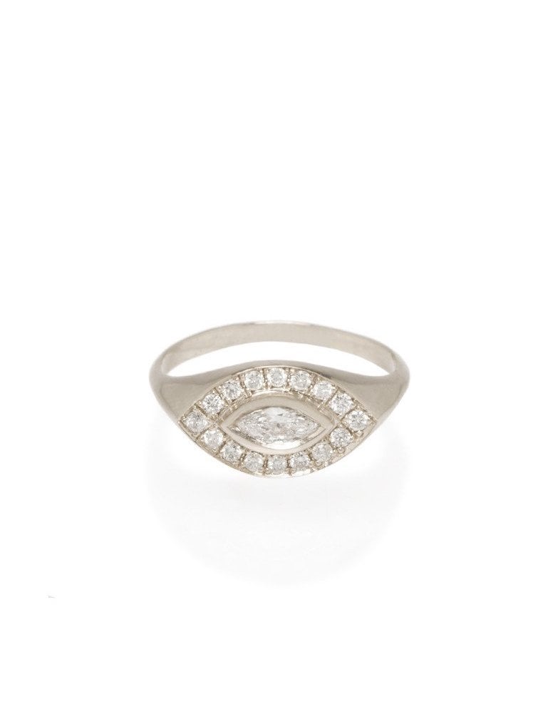 Zoe Chicco 14K Pave and Marquis Diamond Signet Ring