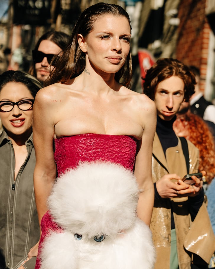 Julia Fox Poodle Dress and Platforms at Fashion Week | POPSUGAR Fashion