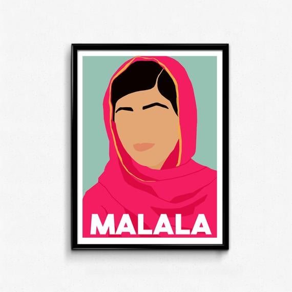 Malala Yousafzai Feminist Icon Poster