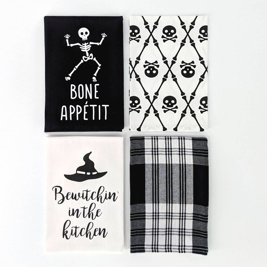 Fun Halloween Kitchen Decor: Dish Towel Bone Appetit/Bewitchin in the Kitchen