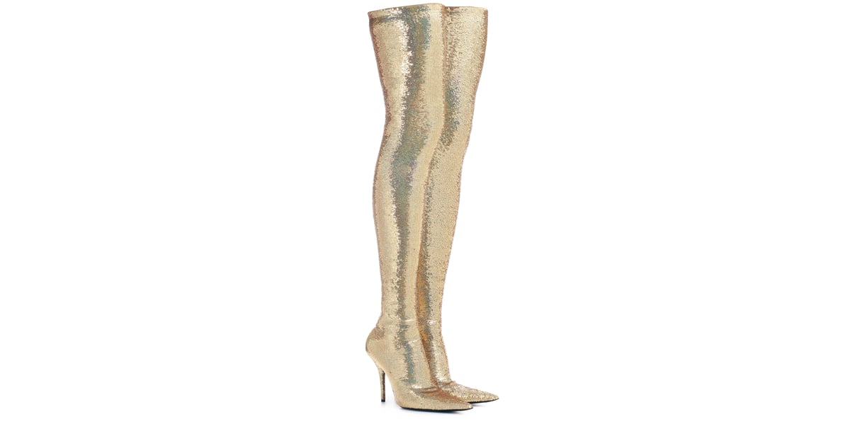 balenciaga knife sequin boots