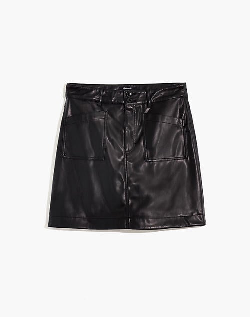 Vegan Leather A-Line Mini Skirt