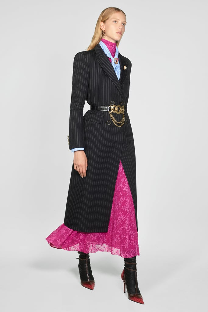 Zara Campaign Collection Pinstripe Dress Coat