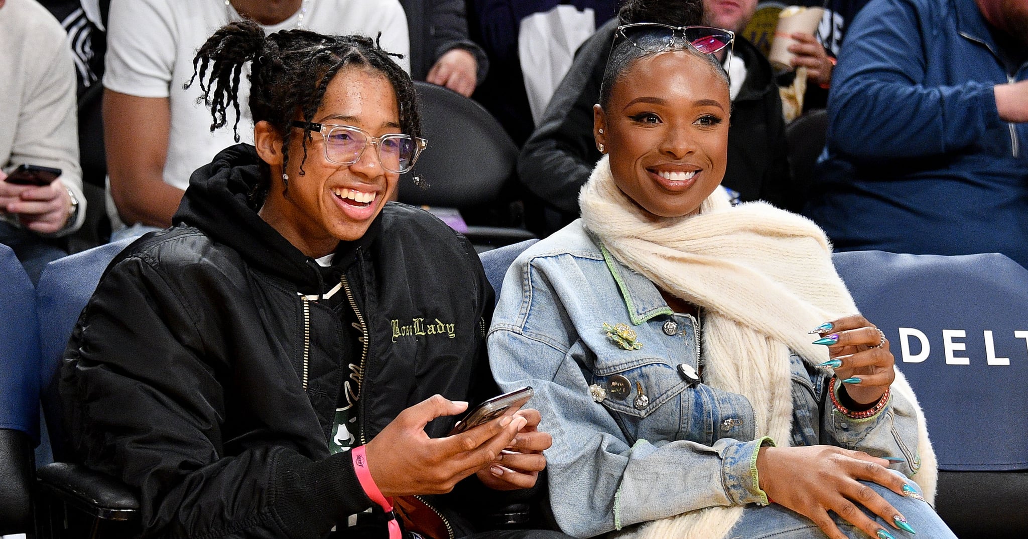 Jennifer Hudson Hangs Courtside With 13-Year-Old Son David