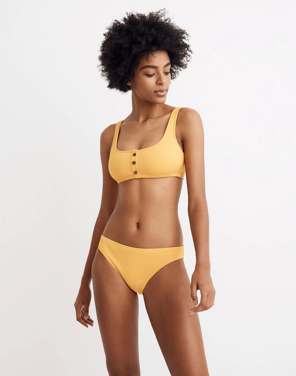 Madewell Second Wave Ribbed Henley Bikini Top, Madewell Just Launched a  Sustainable Swim Collection — and Everything's Under $100!