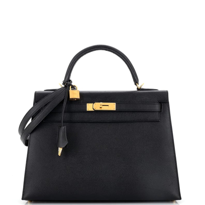 Hermès Kelly Handbag Noir Epsom With Gold Hardware 32