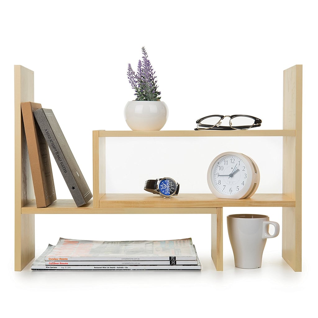 Adjustable Natural Wood Desktop Storage Organiser