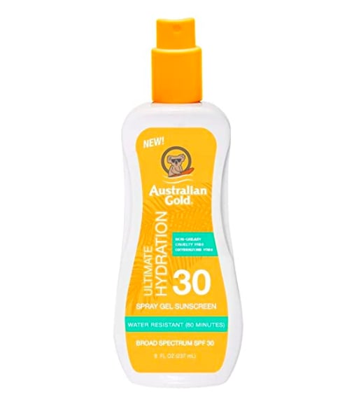 Sunscreen: Australian Gold SPF 30 Ultimate Hydration Spray Gel Sunscreen