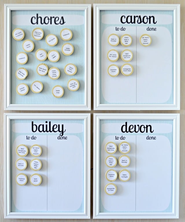 Magnetic Family Chore Chart