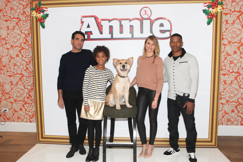 Bobby Cannavale, Quvenzhané Wallis, Cameron Diaz, and Jamie Foxx promoted Annie in NYC on Thursday.