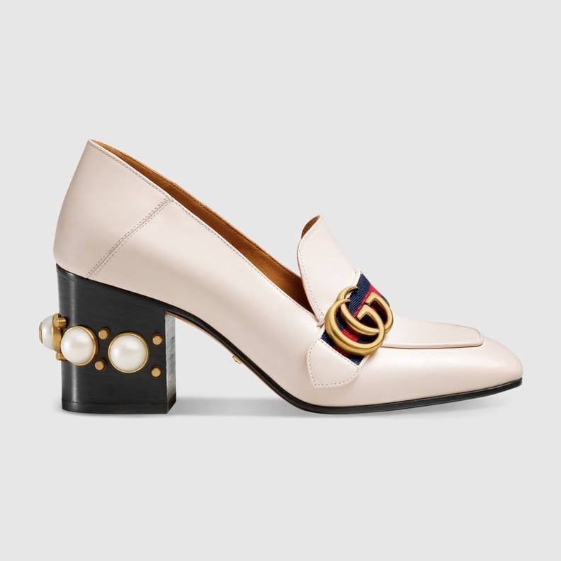 Gucci Leather mid-heel loafer