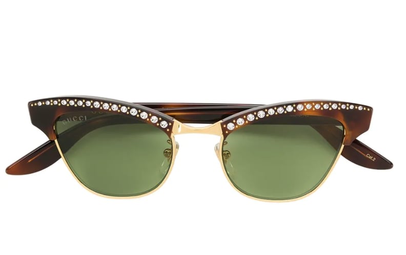 Gucci brown optyl and metal sunglasses