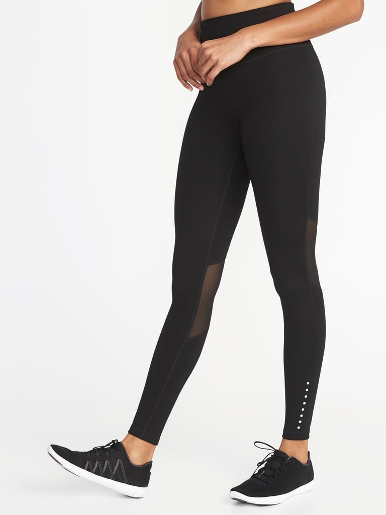 Old Navy Mid-Rise Elevate Side-Pocket Mesh-Trim Compression Leggings, The  Most Flattering Black Leggings I've Ever Worn Happen to Be 30% Off Today