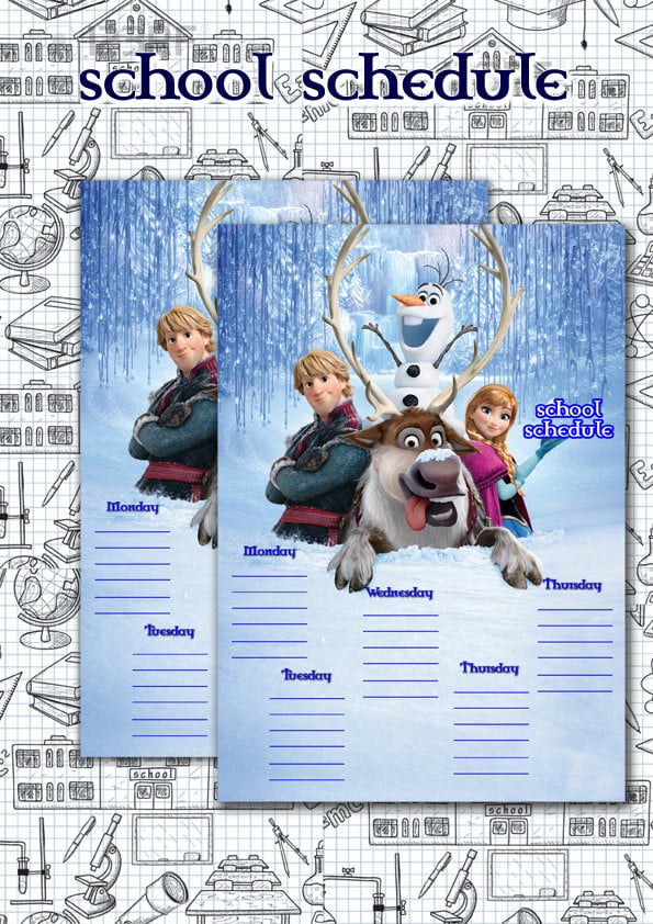 Frozen Kid's School Schedule