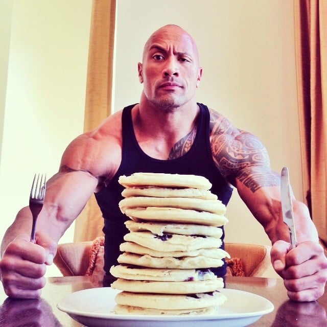 "Hell, I thought every day was National Pancake Day... #Dominator #UncleJemima," Dwayne Johnson posted.
Source: Instagram user therock