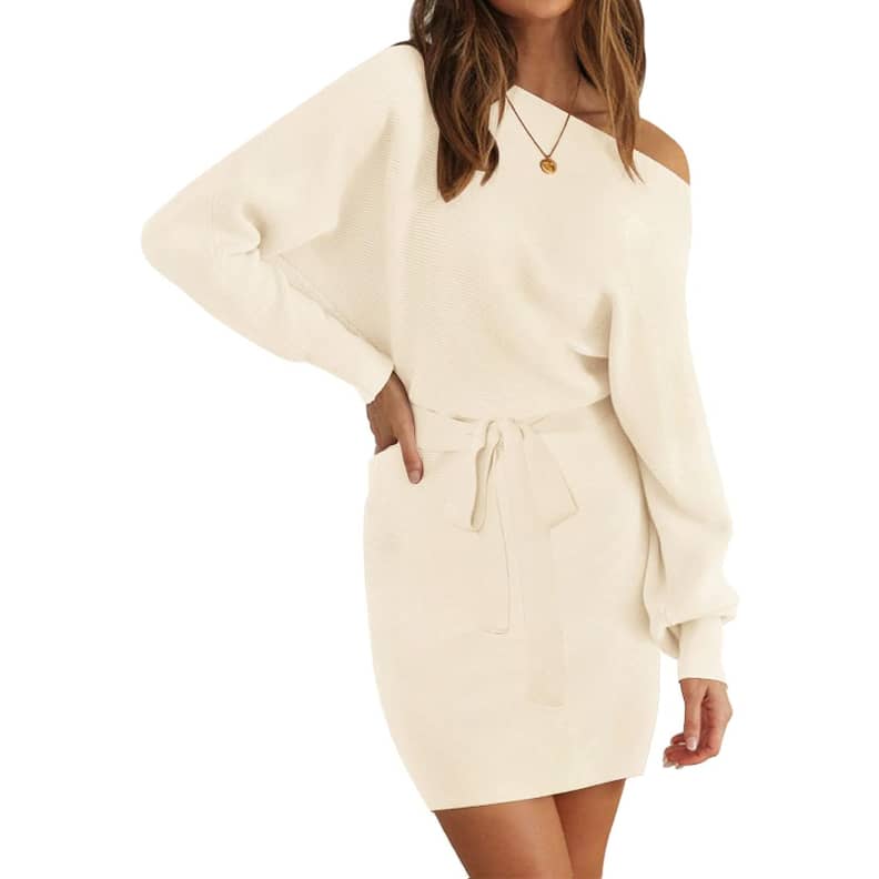 Dvf soft shoulder sweater dress best sale