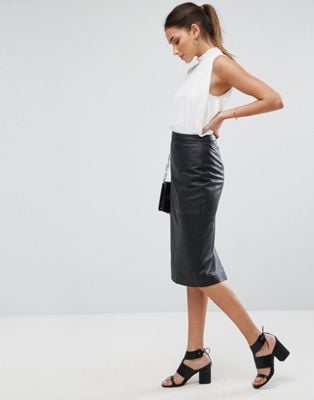 ASOS Midi Leather Skirt