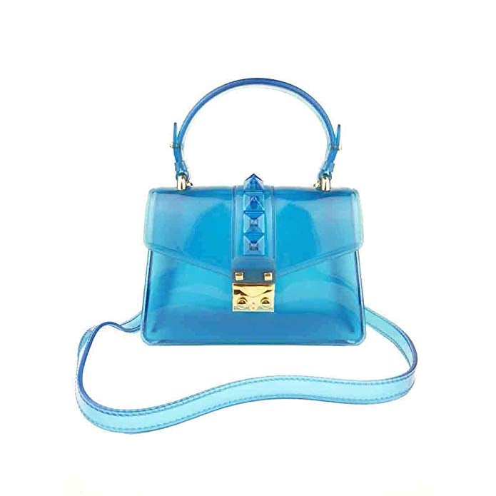 Amazon Small Clear Bag Crossbody Ladies Candy-Color Jelly Plastic PVC Handbag