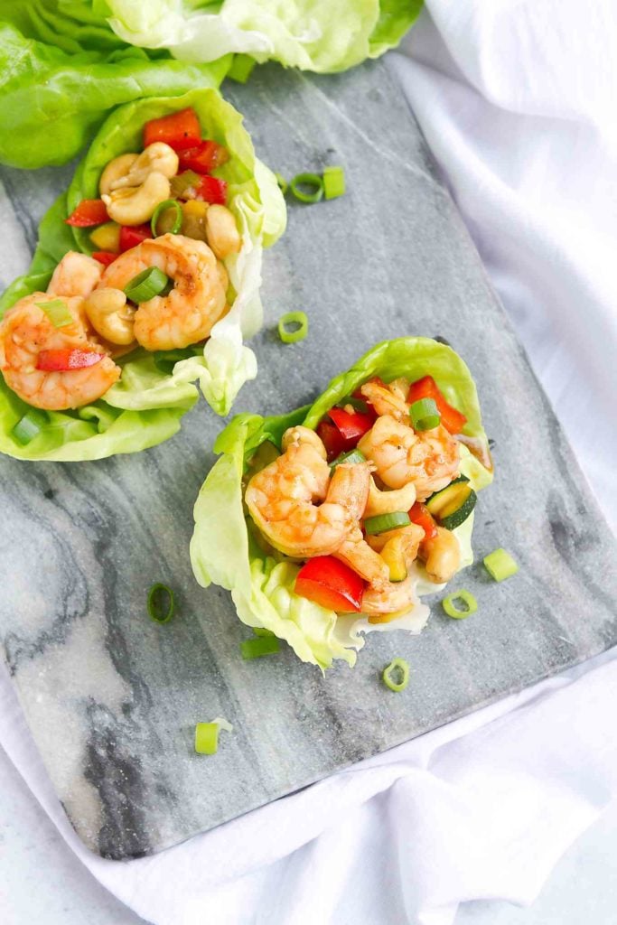 Cashew Shrimp Lettuce Wraps