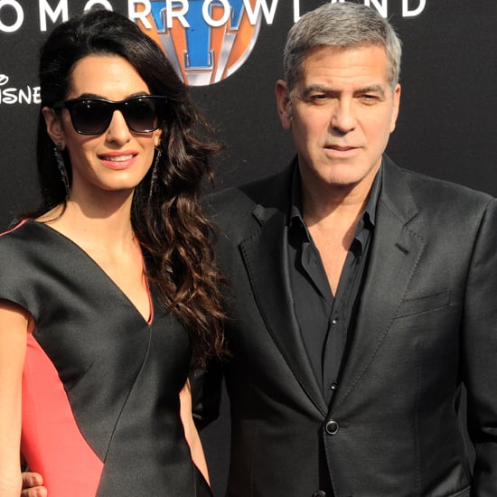 Amal Clooney Black and Red Dress at Tomorrowland Premiere