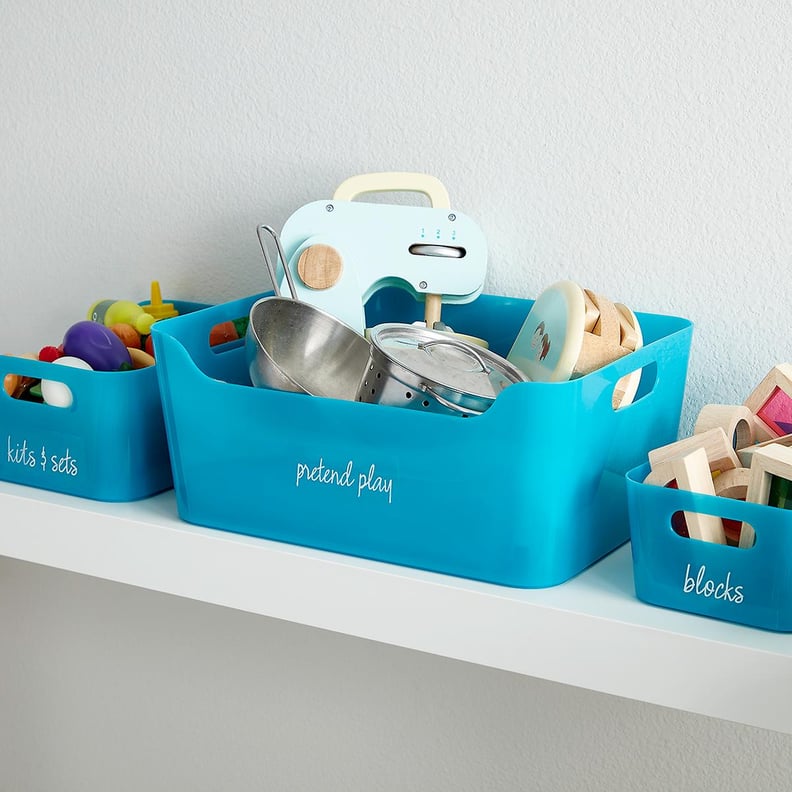 Peacock Plastic Storage Bins with Handles