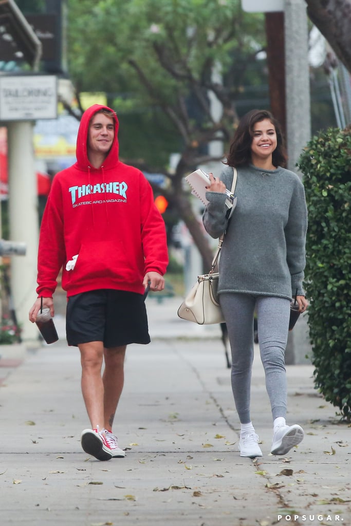 Nov. 1: Justin and Selena Couldn't Hide Their Smiles During a Morning Stroll
