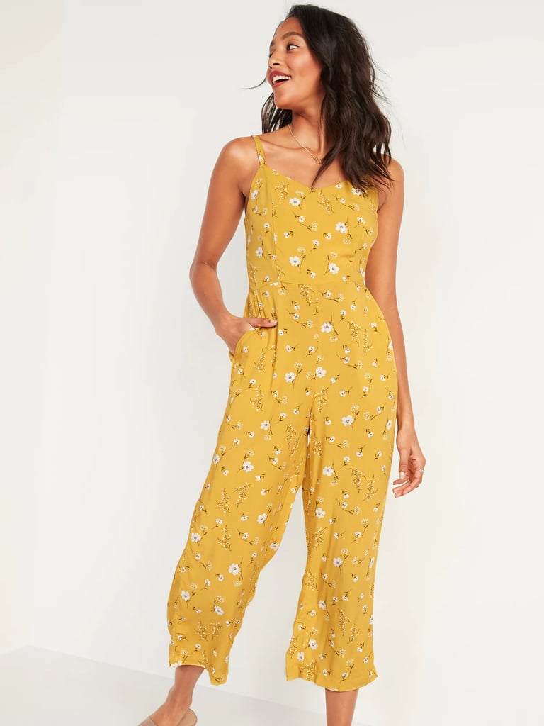 Old Navy Floral-Print V-Neck Sleeveless Cami Jumpsuit