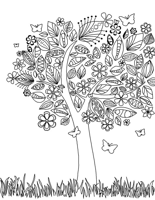 a tree coloring pages