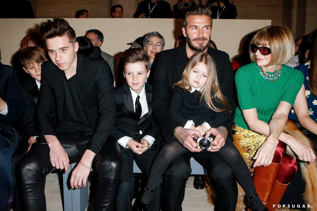 David Beckham and Kids at New York Fashion Week 2015