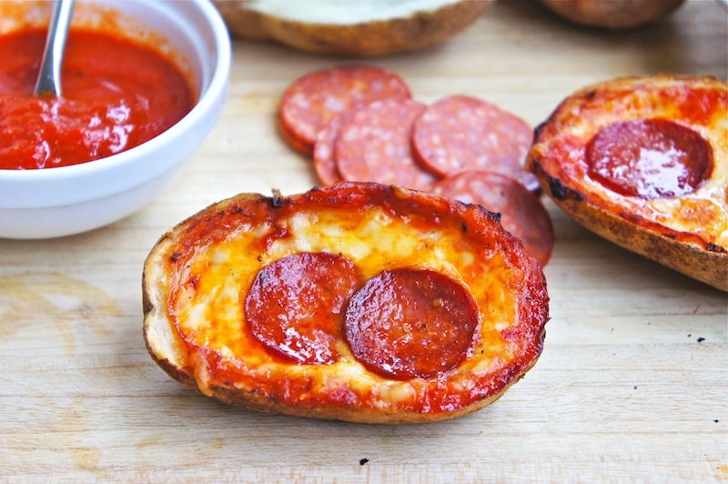 Baked Potato Skins "Pepperoni Pizza"