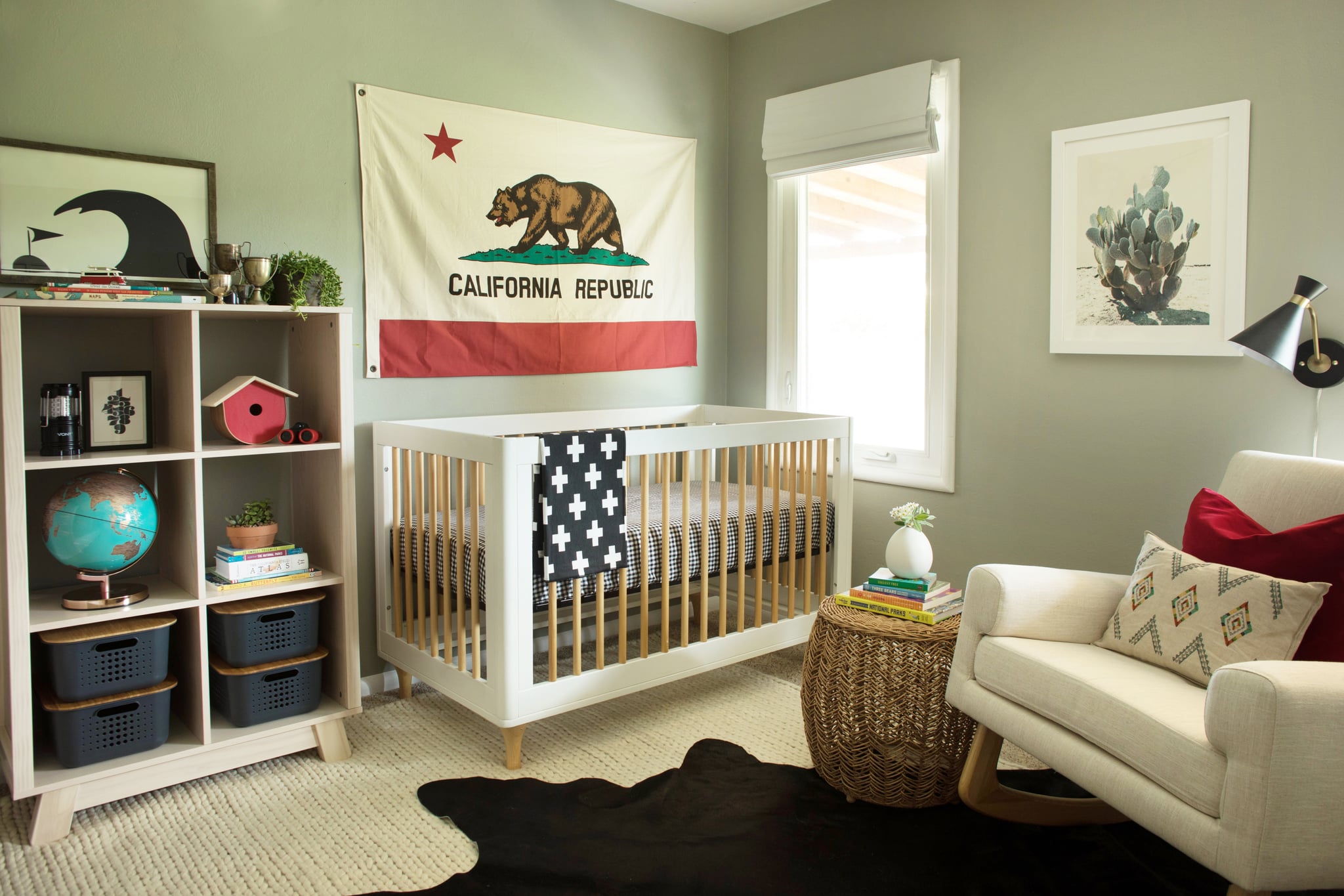 crib and twin bed shared room