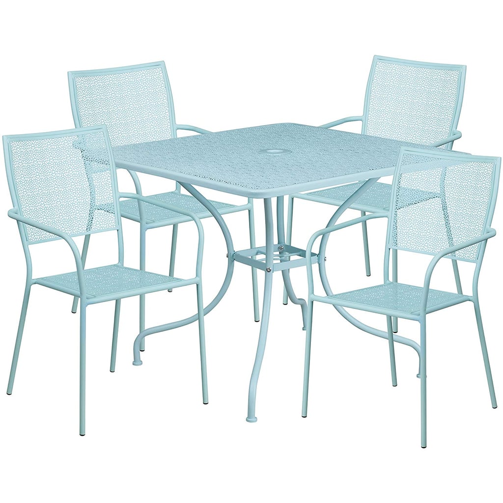 Flash Furniture Square Steel Patio Table Set