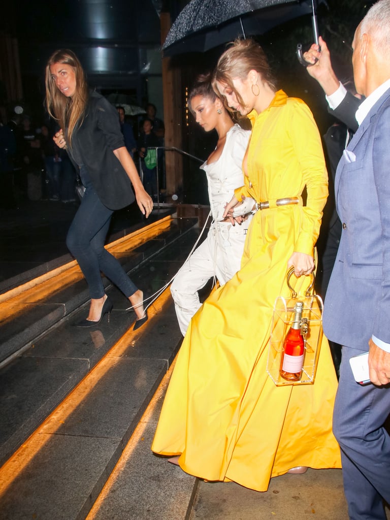 Gigi Hadid's Clear Bag With Champagne Bottle Gigi Hadid's Clear Bag With Champagne Bottle