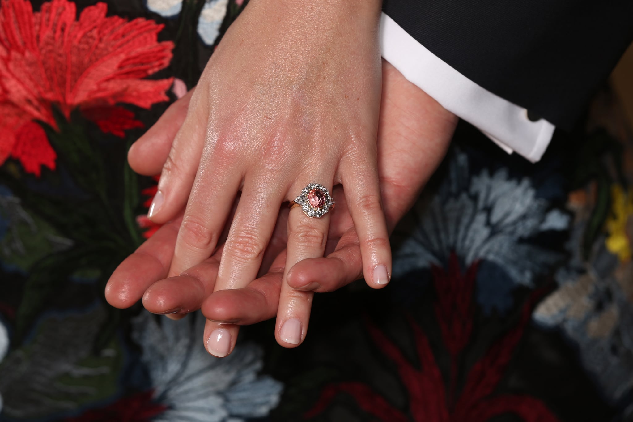 Padparadscha ring engagement on sale
