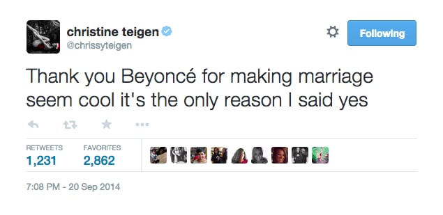 Chrissy Teigen Hollered at Beyoncé