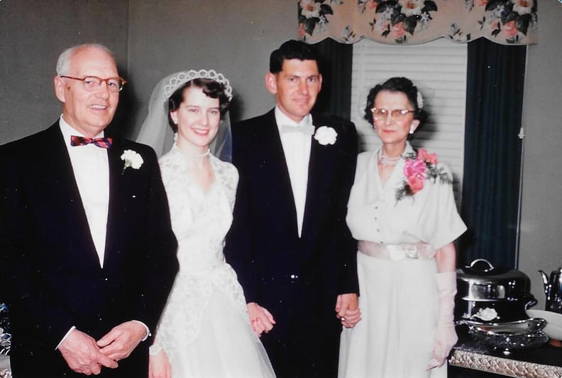 Phyllis with Julia's grandfather Harold on their big day.