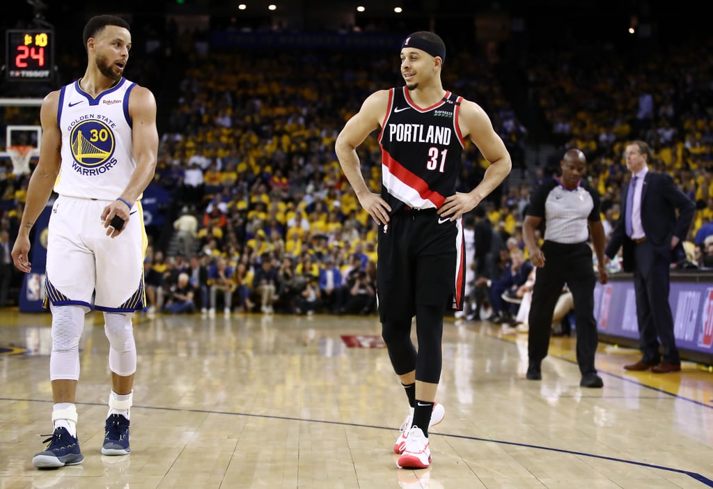 Photos of Steph and Seth Curry Playing Each Other in the Western Conference Finals