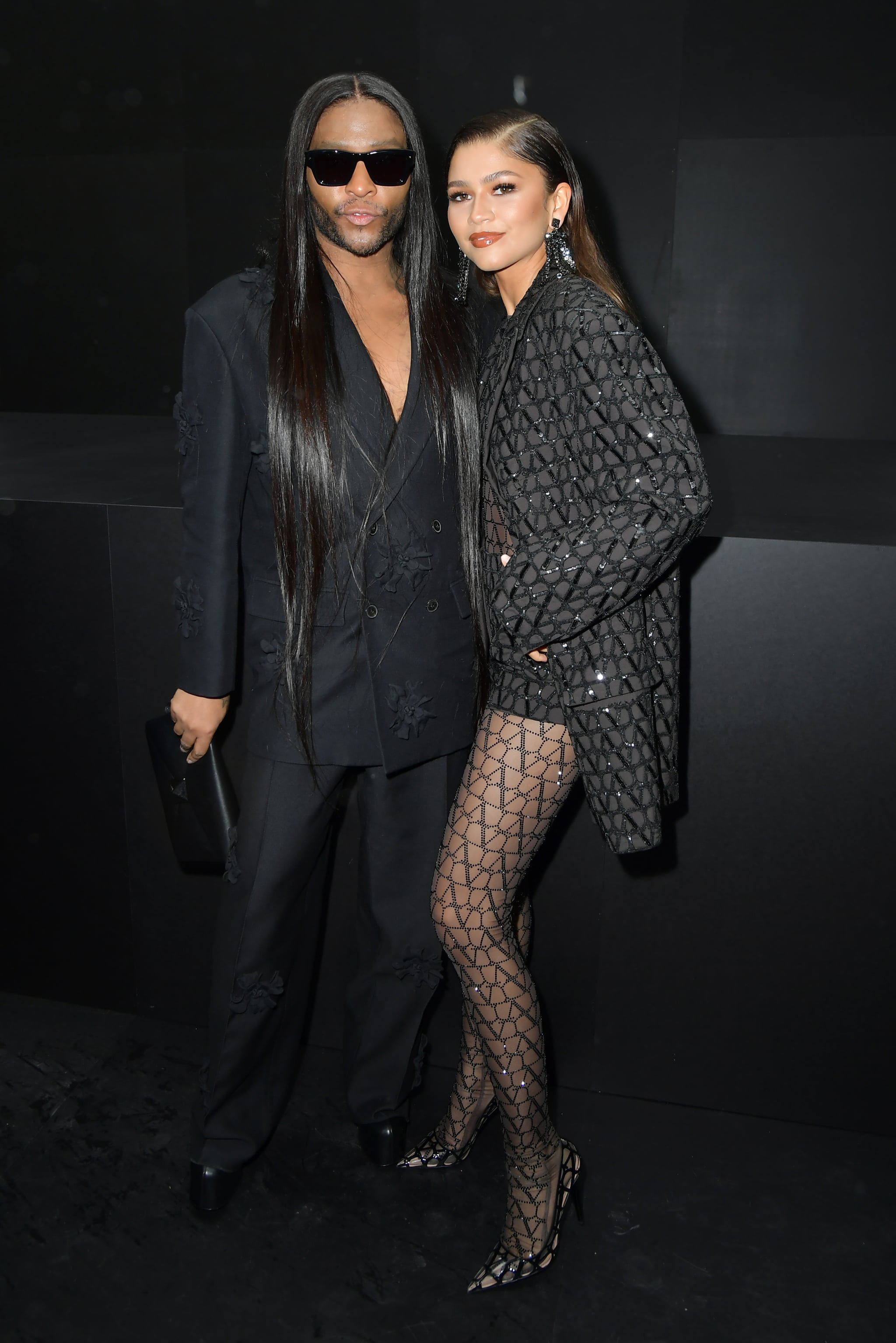 Law Roach and Zendaya at Valentino show