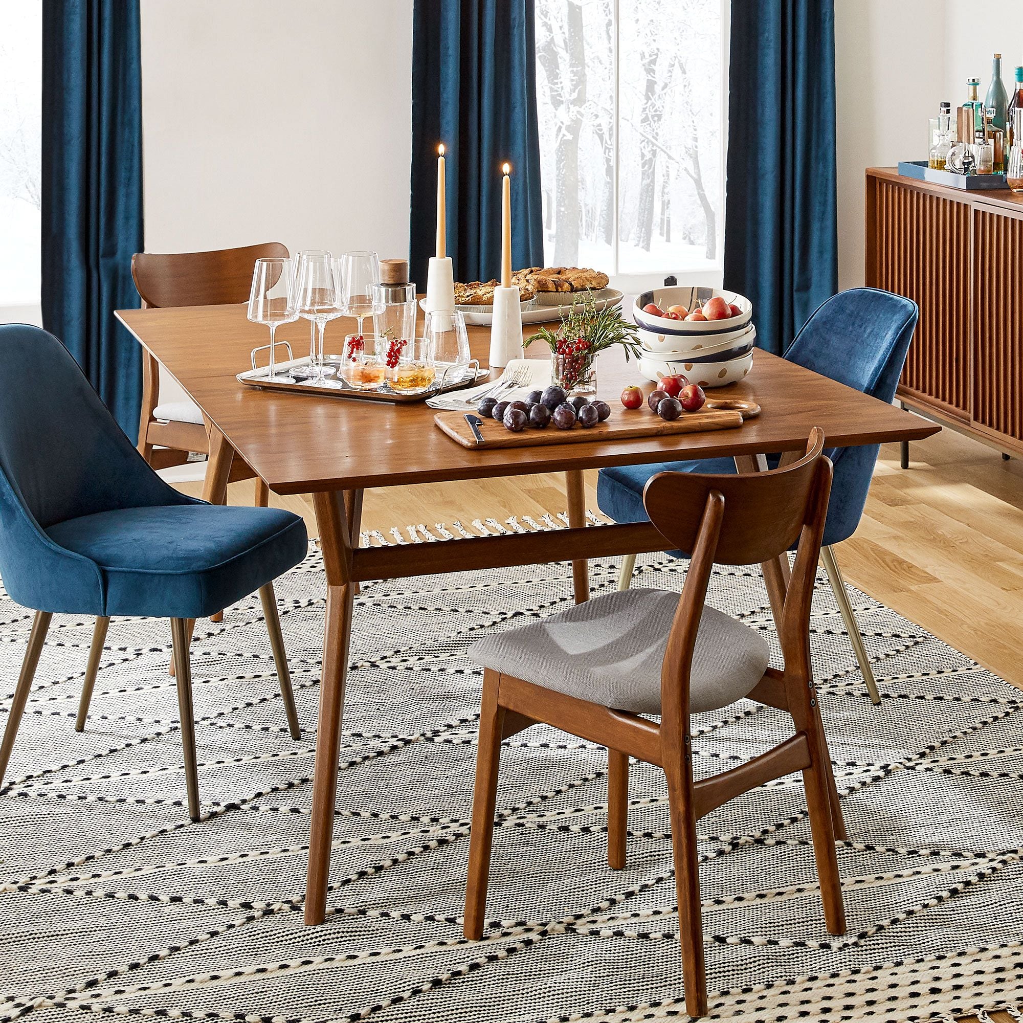 Mid century round shop dining set