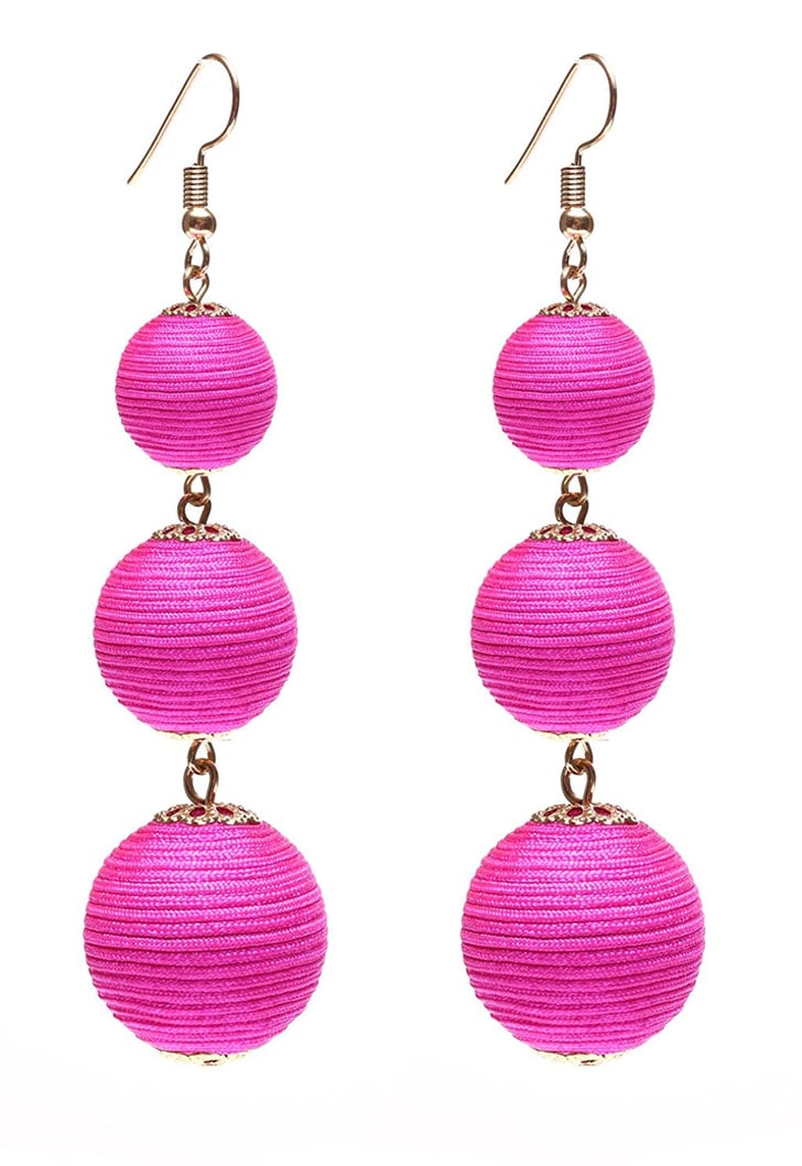 VK Accessories Thread Ball Dangle Earrings | Pink Gifts on Amazon ...