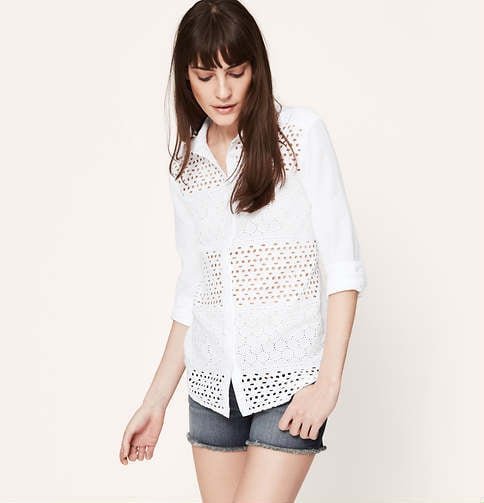 Loft Eyelet Button-Down Shirt