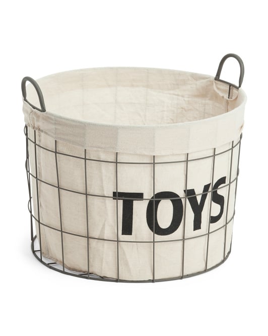 Metal-Lined Kids Storage Basket