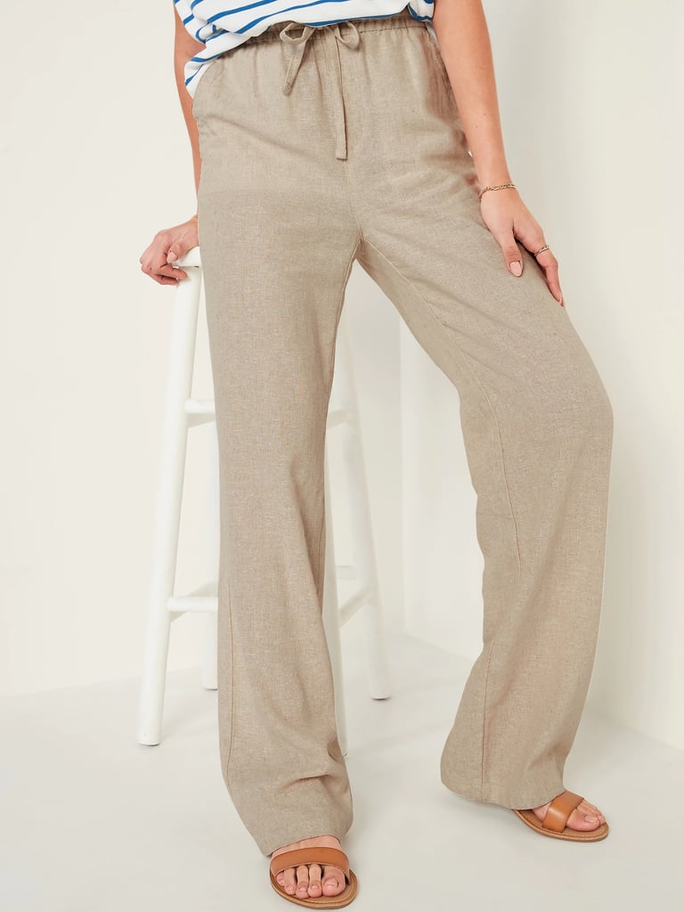 Old navy wide leg linen pants discount
